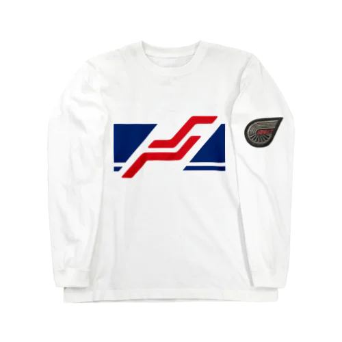 新幹線、鉄道カラー風デザイン　ダブルデッカー Long Sleeve T-Shirt