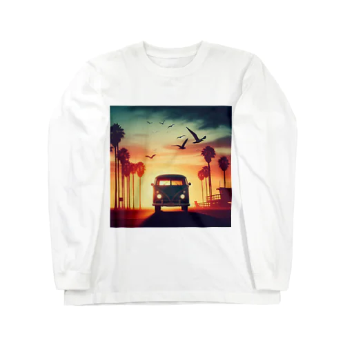 レトロなワーゲン 夕暮れビーチ 2 Long Sleeve T-Shirt