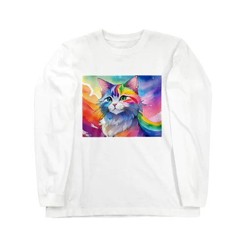 虹色ネコちゃん Long Sleeve T-Shirt