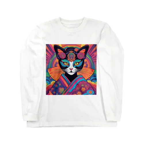 芸者　黒猫 Long Sleeve T-Shirt