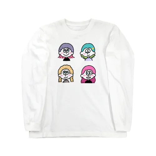 ★ポップな女の子の笑顔★④ ロングスリーブTシャツ