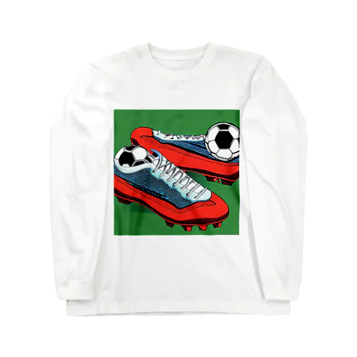 サッカーシューズにサッカーボール Long Sleeve T-Shirt