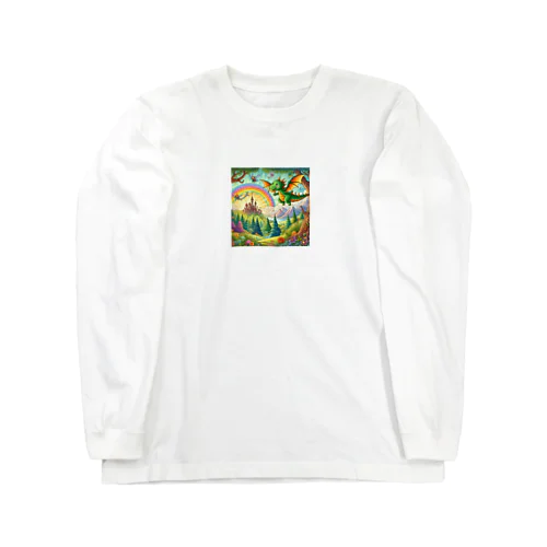 かわいいにじ色の恐竜 Long Sleeve T-Shirt