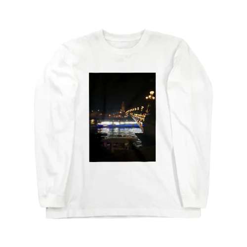 パリ、夜のセーヌ川 Long Sleeve T-Shirt