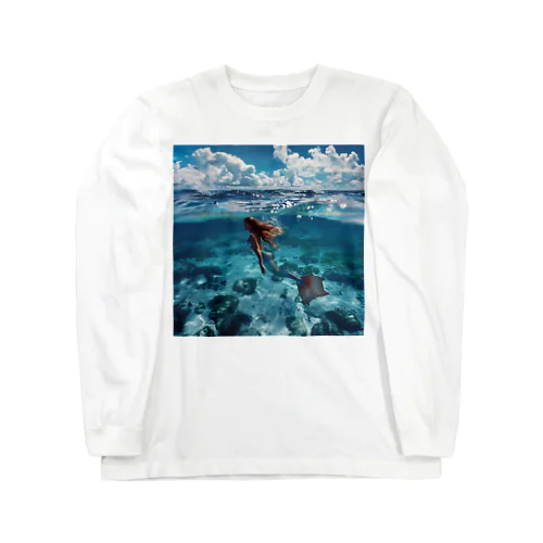 モルジブの大海原で人魚が泳いでいますsanae2074 Long Sleeve T-Shirt