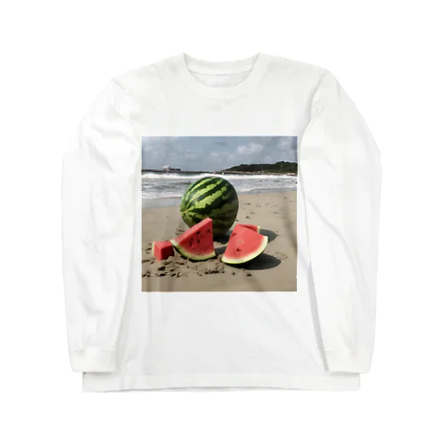 浜辺のスイカ Long Sleeve T-Shirt