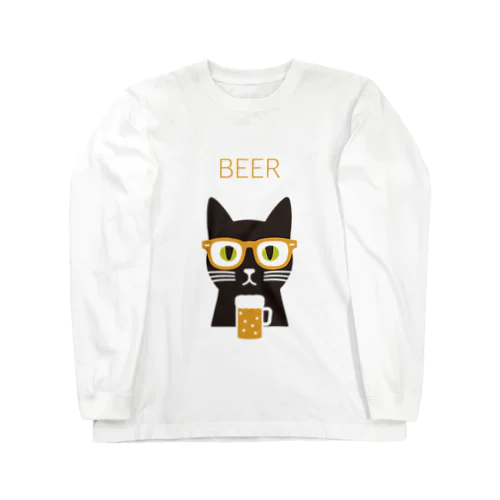 ビール ネコ Long Sleeve T-Shirt