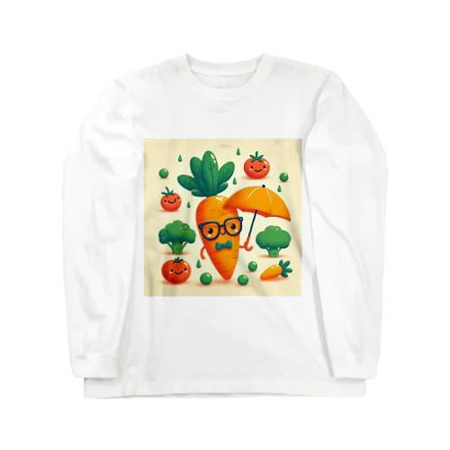 人参・トマト・ブロッコリー Long Sleeve T-Shirt