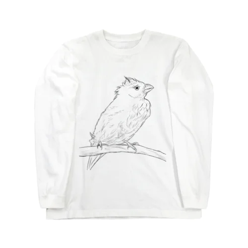 水浴び文鳥 Long Sleeve T-Shirt