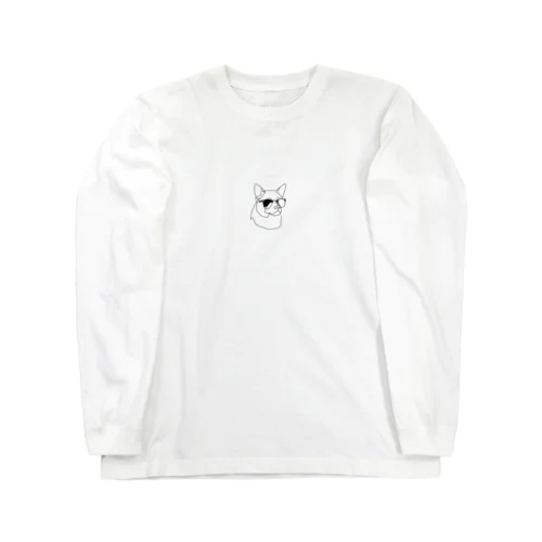 dog with sanglass① Long Sleeve T-Shirt