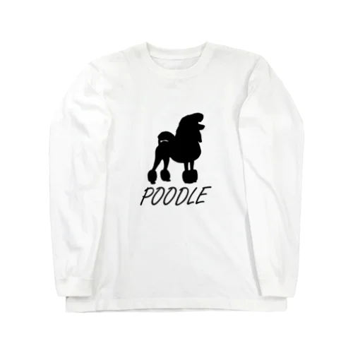  001 プードル -Black-文字入り Long Sleeve T-Shirt