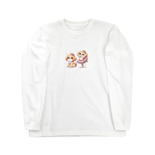 バレリーナのように踊る犬_アニメ風2 Long Sleeve T-Shirt