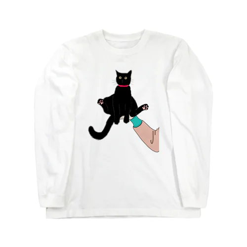 手乗り黒猫 Long Sleeve T-Shirt