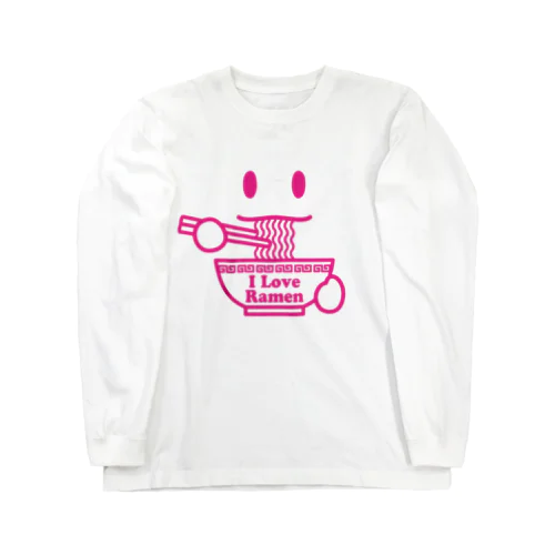 ラーメン大好き I Love Ramen 赤 ロングスリーブTシャツ