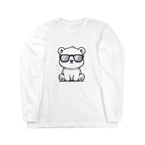 クールなサングラスのホワイトベア Long Sleeve T-Shirt