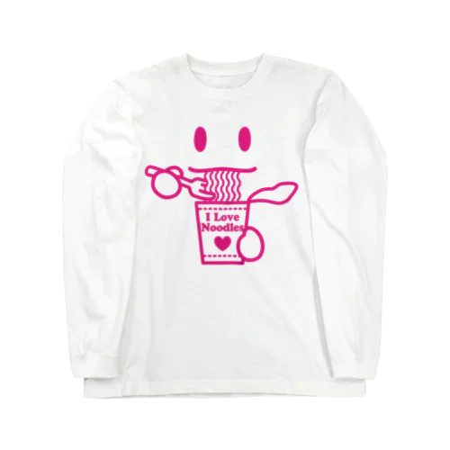 ラーメン大好き I Love Noodles(赤) Long Sleeve T-Shirt