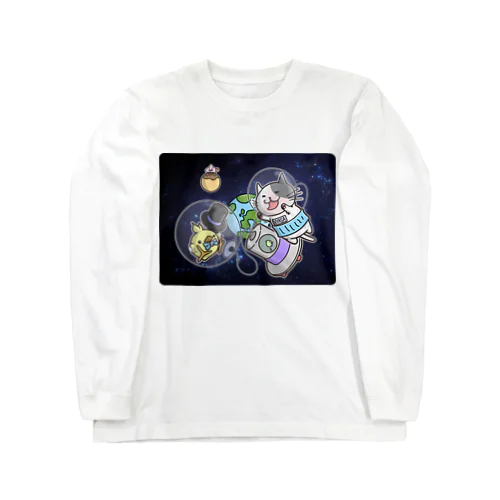 宇宙旅行だにゃん男爵　四角形vers Long Sleeve T-Shirt