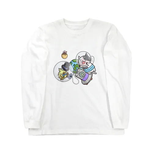 宇宙旅行だにゃん男爵　背景なし vers. Long Sleeve T-Shirt