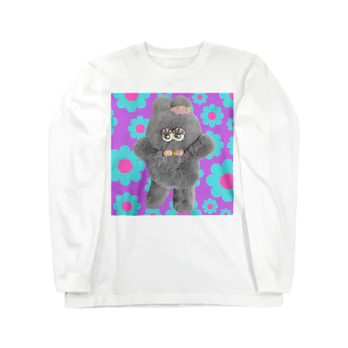 うさぎのぬいぐるみ　フラワー Long Sleeve T-Shirt