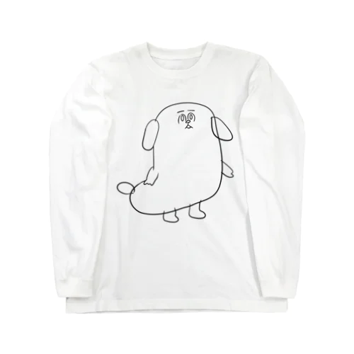 もじゃまる茫然　黒 Long Sleeve T-Shirt