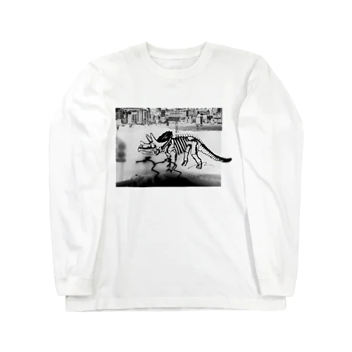 トリケラトプス骨格(白) Long Sleeve T-Shirt