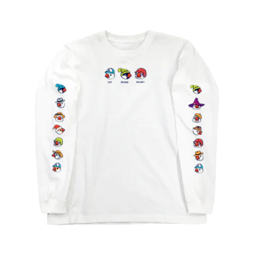 文鳥お帽子デザイン Long Sleeve T-Shirt