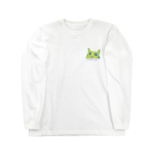 ひょっこりキャット　(blue×yellow) Long Sleeve T-Shirt
