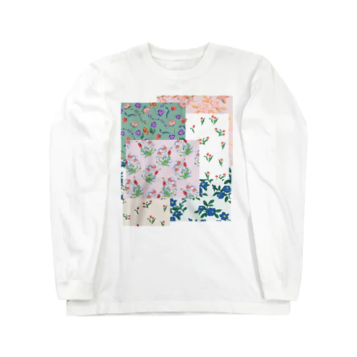 お花のパッチワーク Long Sleeve T-Shirt