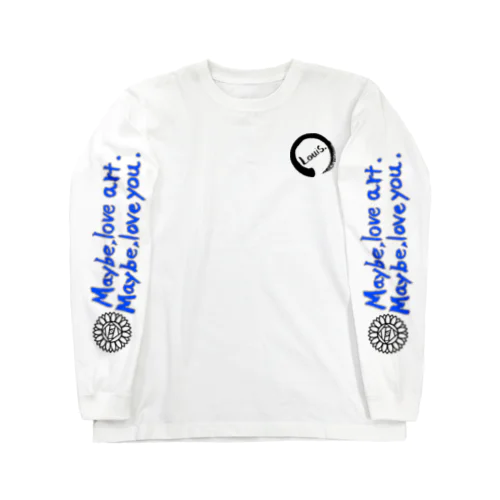 Louis_袖文字 青色 Long Sleeve T-Shirt