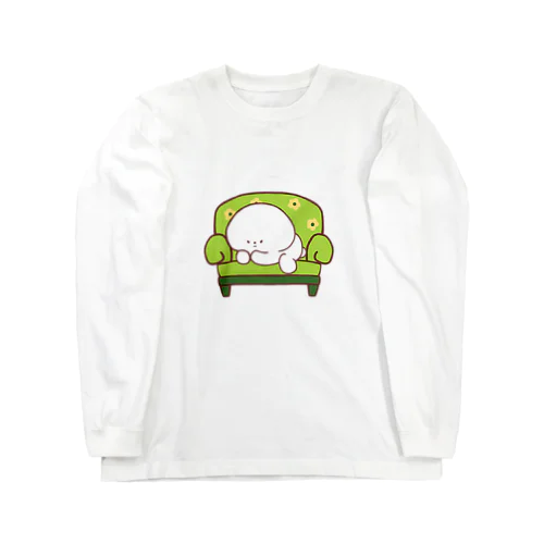 ビションフリーゼのアフロとソファ Long Sleeve T-Shirt