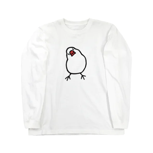 かしげる文鳥 ロングスリーブTシャツ