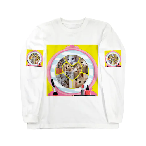 覗き見ニャンコ（みんな友達） Long Sleeve T-Shirt