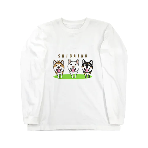 柴犬トリオ ロングスリーブTシャツ