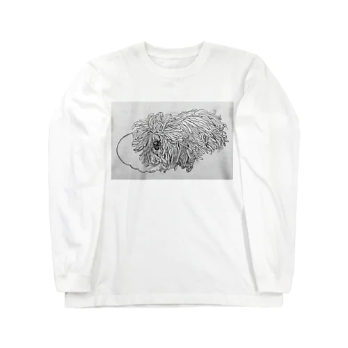 かしこいプーリー犬が転がる。 puli illustration  Long Sleeve T-Shirt