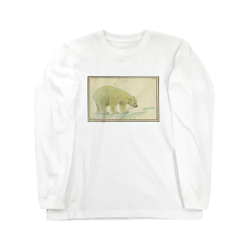 Isbjørn tegnet av Thorolf Holmboe / Polar bear by Thorolf Holmboe ロングスリーブTシャツ