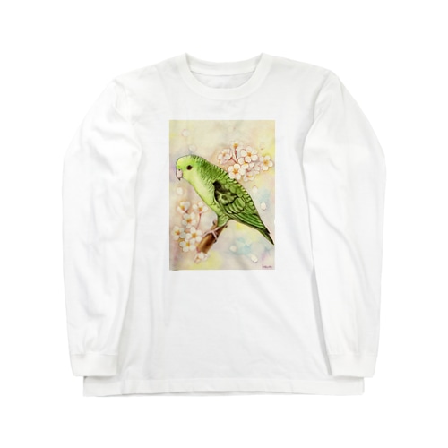  サザナミインコと桜 Long Sleeve T-Shirt