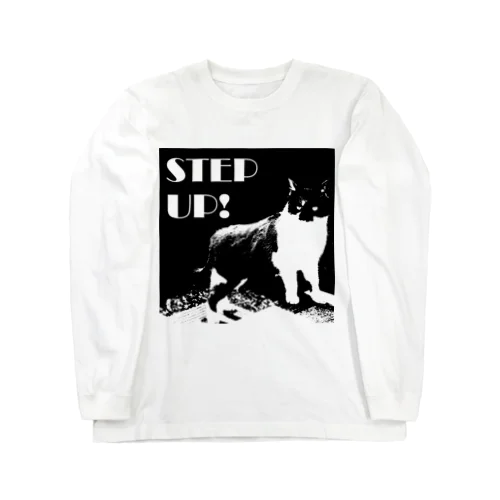 STEP UP!ねこ ロングスリーブTシャツ