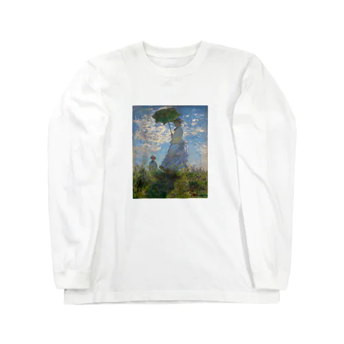 クロード・モネ / 1875 / The Promenade, Woman with a Parasol / Claude Monet ロングスリーブTシャツ