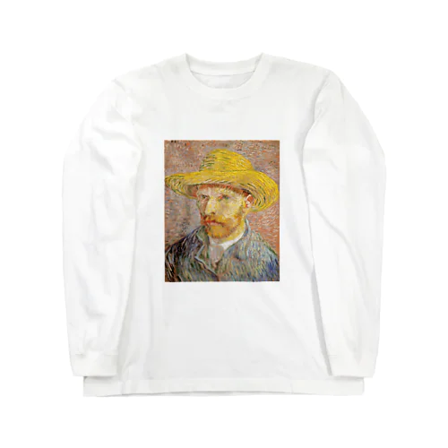 ゴッホ / 1887 / Self-Portrait with Straw Hat Vincent van Gogh Long Sleeve T-Shirt