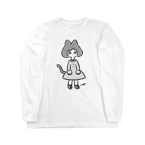 ねこさん's(モノクロ) ロングスリーブTシャツ