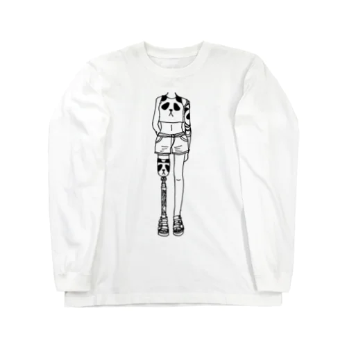 Artificial limb of panda ロングスリーブTシャツ