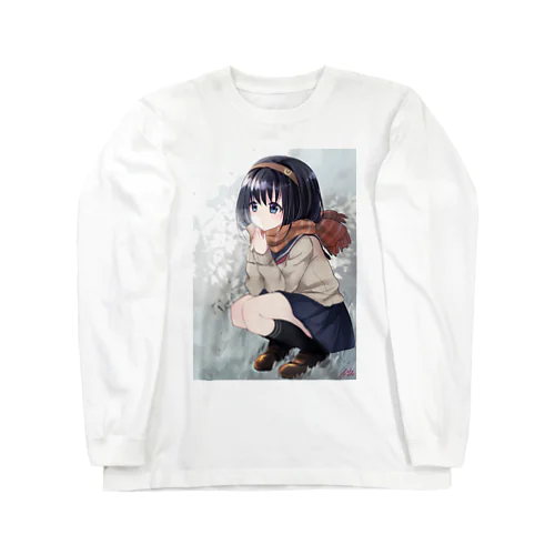 冬の女の子 ロングスリーブTシャツ