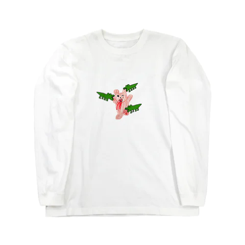 ワニに食われてるくま Long Sleeve T-Shirt