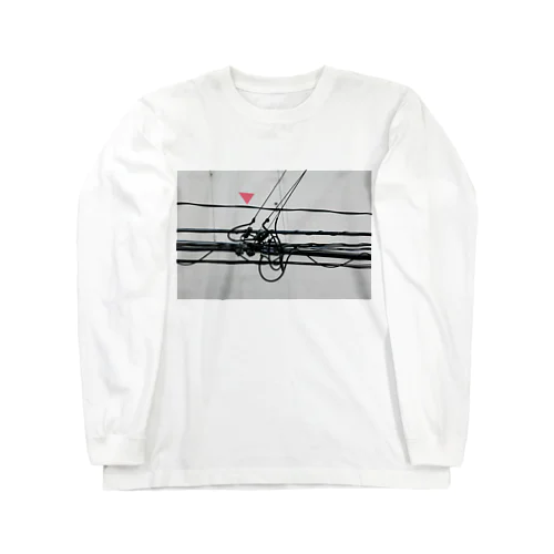 電線と引き留め具と非常用進入口 Long Sleeve T-Shirt