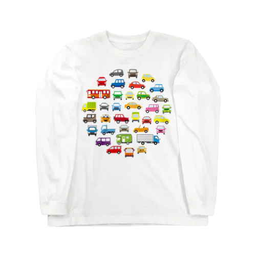 色んな車のサークルギャラリー 롱 슬리브 티셔츠