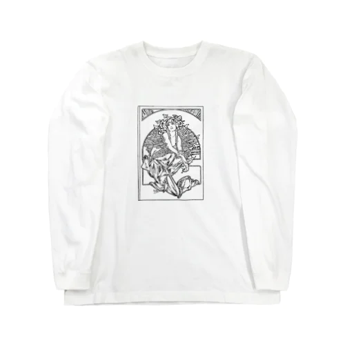 ミュシャ / 1897 /Coverage for the volume of grandmothers Songs / Alphonse Mucha ロングスリーブTシャツ