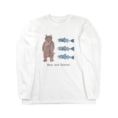 クマとシャケ Long Sleeve T-Shirt