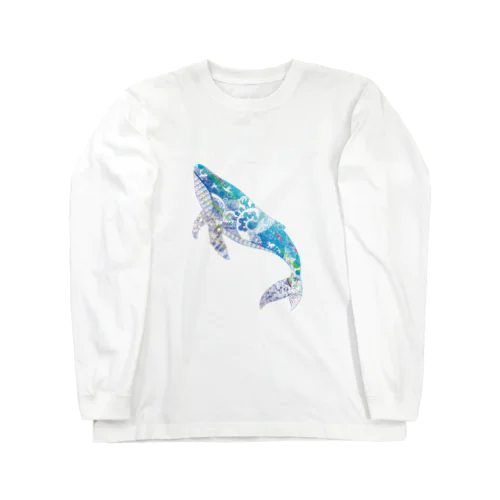 クジラの切り絵 Long Sleeve T-Shirt