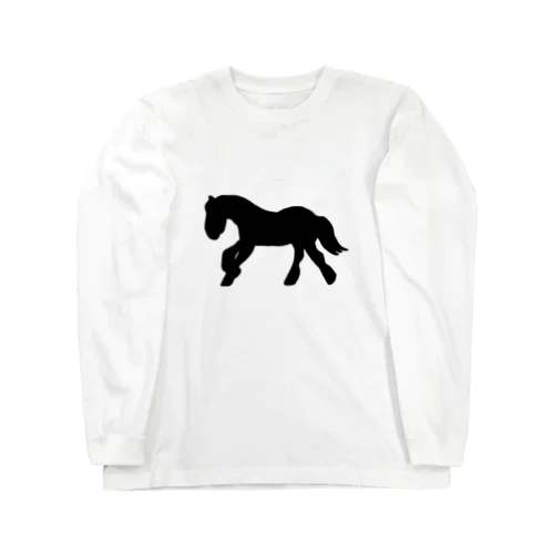 重種馬シルエット Long Sleeve T-Shirt