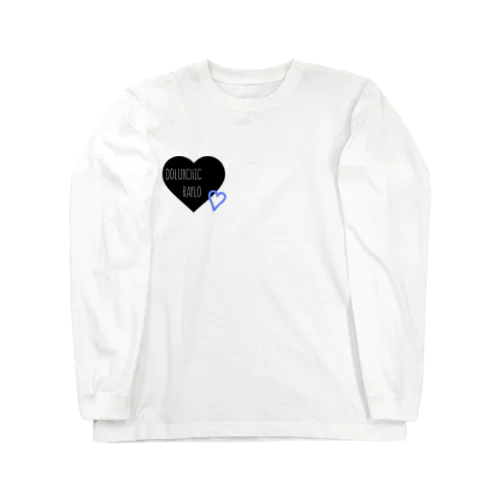 DR Black Blue Heart ロングスリーブTシャツ